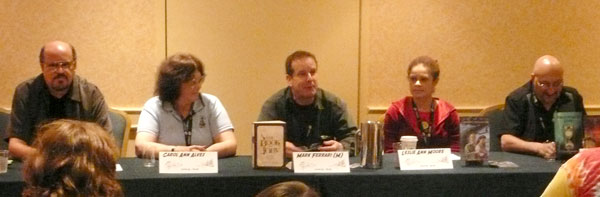 Harry Turtledove (L), Michael Z. Williamson (C), and T.N.Todaro (R)