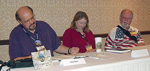 Tony N. Todaro with Diana Pavlac Glyer, Larry Niven, at Westercon 2008